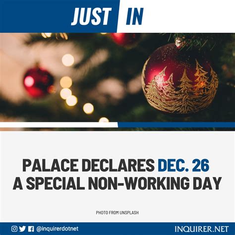 Palace declares December 26 a special non.